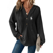 Waffle Knit Henley Hoodie