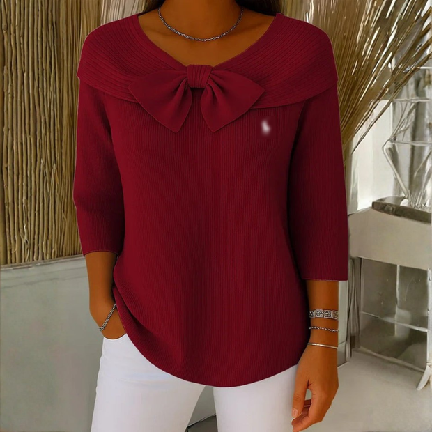 Bow Elegance Knit Top