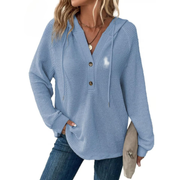 Waffle Knit Henley Hoodie