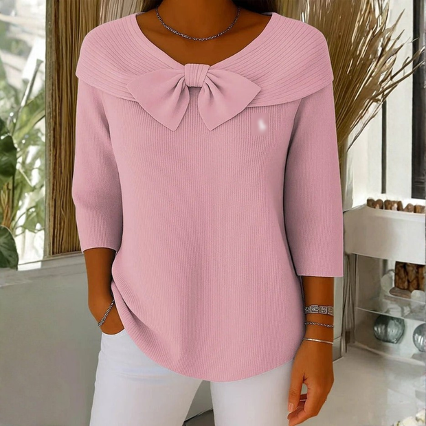 Bow Elegance Knit Top